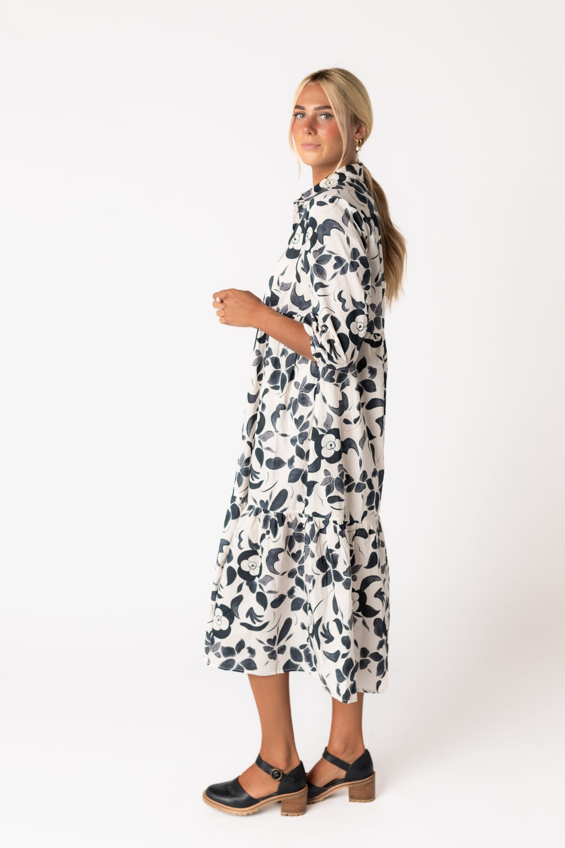 Bold print midi dress