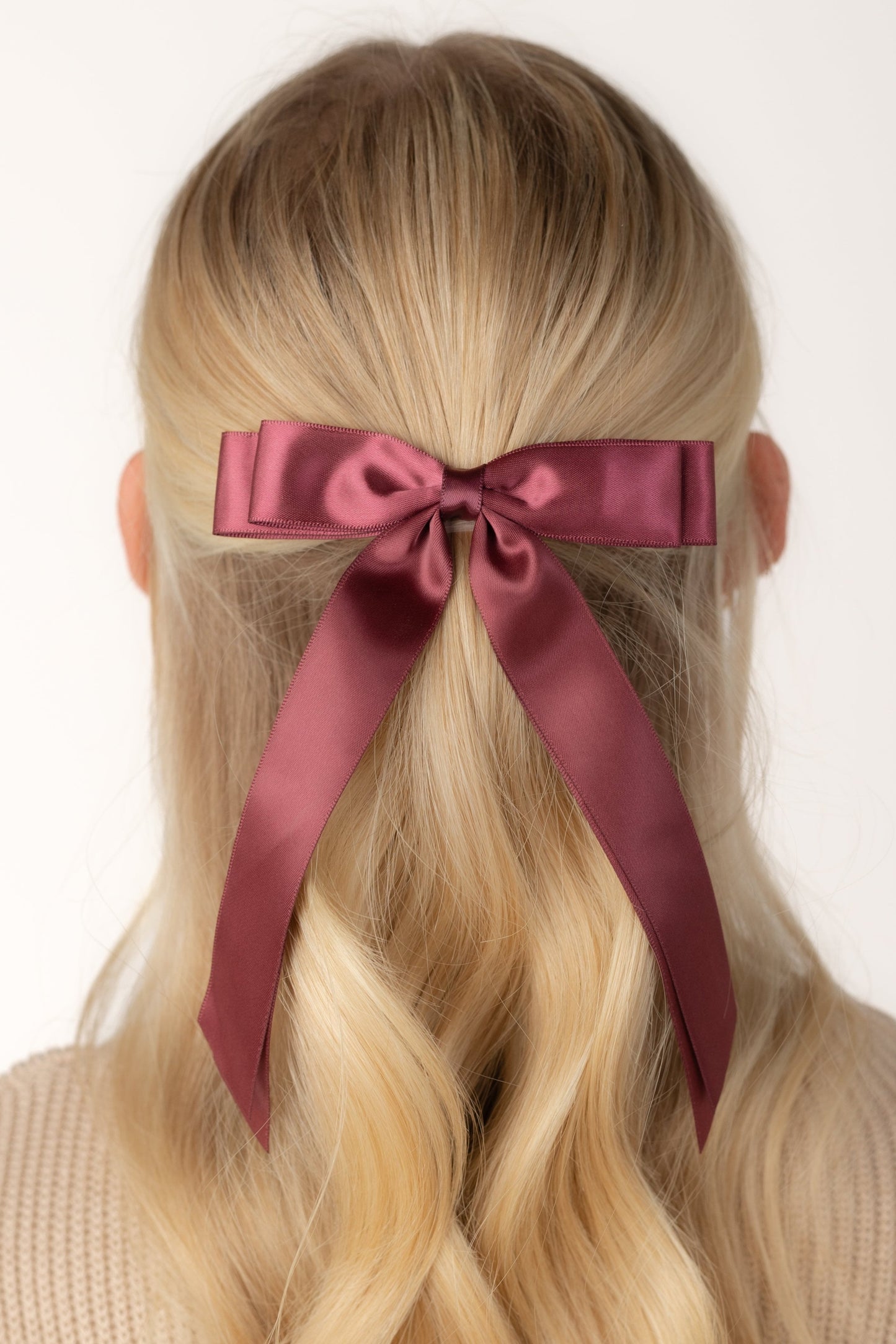 Cove Dressy Petite Double Bow WOMEN'S HAIR ACCESSORY Cove Accessories Jewel Burgundy 4.75"w x 7"l 