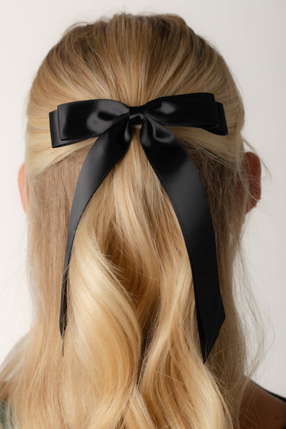 Cove Dressy Petite Double Bow WOMEN'S HAIR ACCESSORY Cove Accessories Black 4.75"w x 7"l 