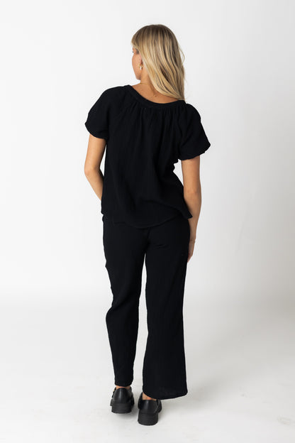 Brass & Roe Gauze Button-Down Top WOMEN'S TOP brass & roe 