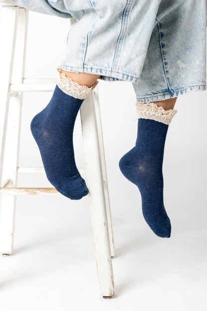 Cove All About Ruffles Socks WOMEN'S SOCKS Cove Accessories Denim OS 