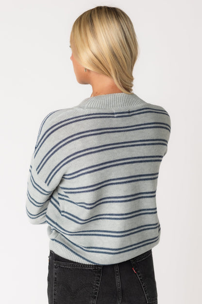 Back view of grey Lennie sweater