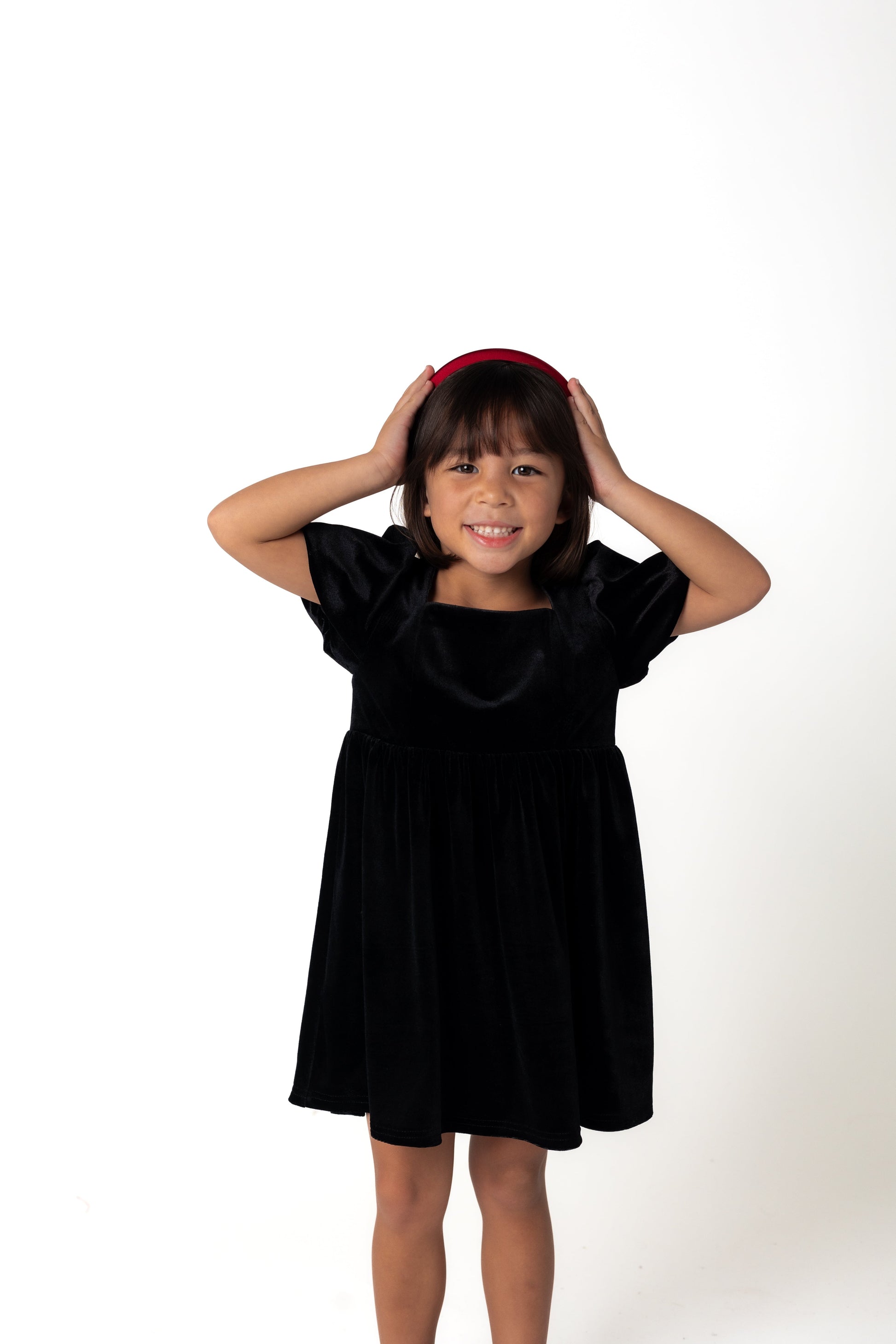 Brass & Roe Monaco Girl's Velvet Dress GIRL'S DRESS brass & roe Black XXS 