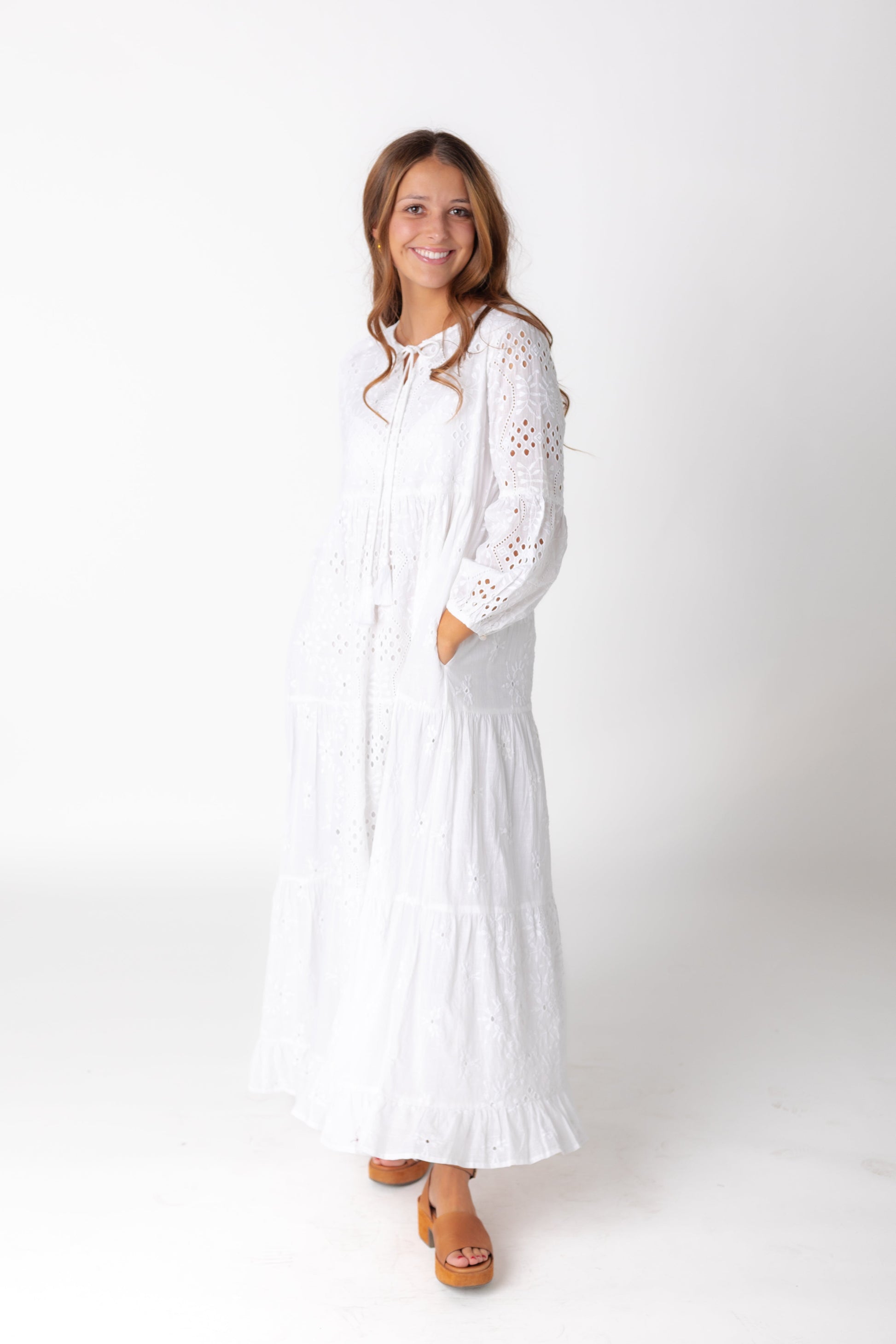 Citrus Nila Eyelet Dress - White WOMEN'S DRESS Citrus 