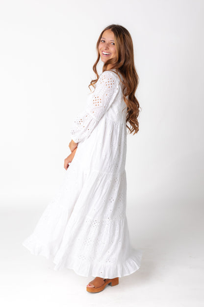 Citrus Nila Eyelet Dress - White WOMEN'S DRESS Citrus 