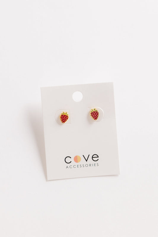 Cove Strawberry Earrings WOMEN'S EARINGS Cove Accessories Red OS 