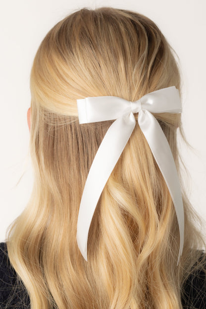 Cove Dressy Petite Double Bow WOMEN'S HAIR ACCESSORY Cove Accessories White 4.75"w x 7"l 