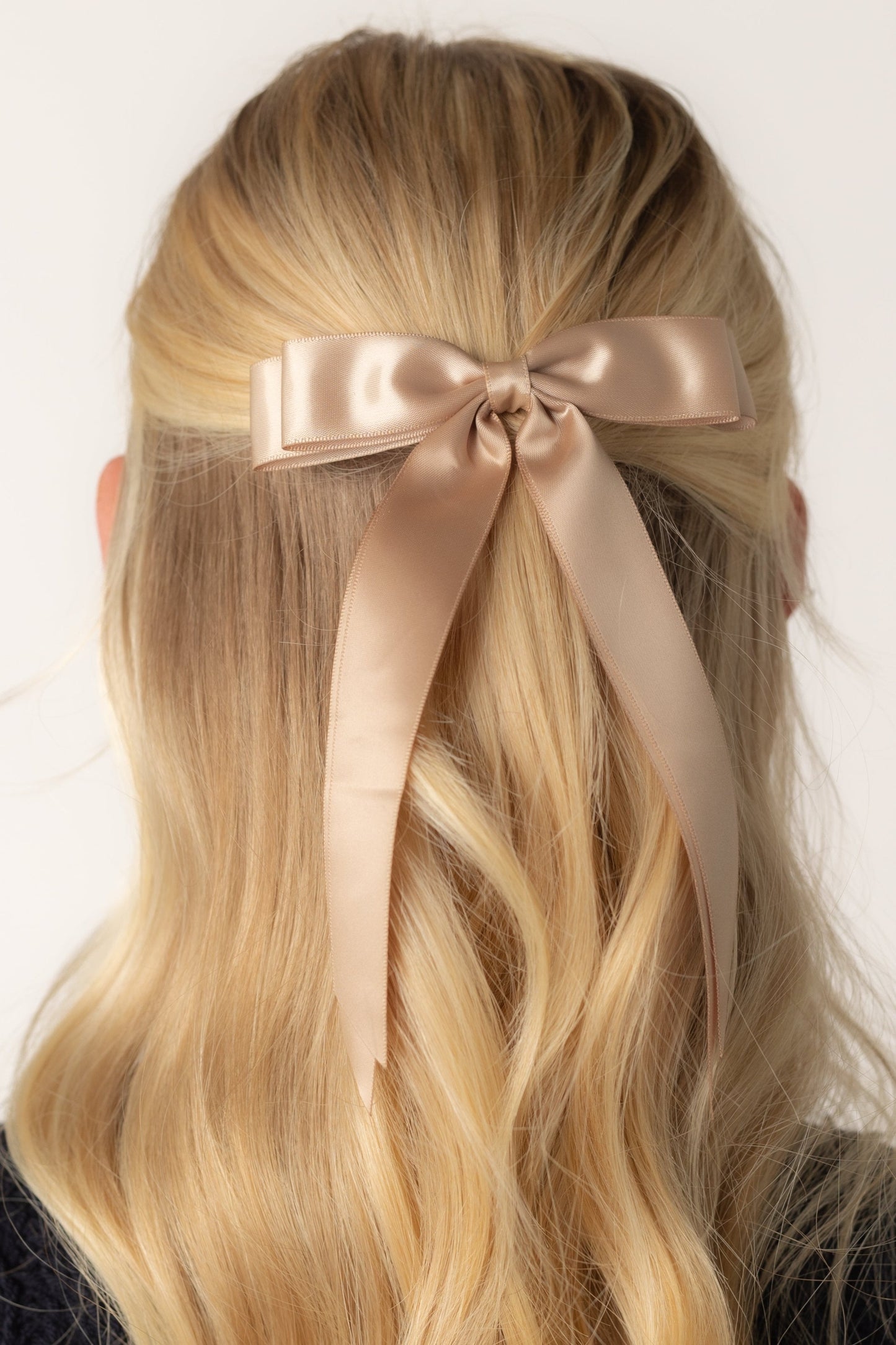 Cove Dressy Petite Double Bow WOMEN'S HAIR ACCESSORY Cove Accessories Champagne 4.75"w x 7"l 