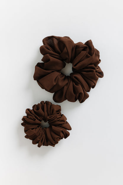 Cove Chiffon Jumbo Scrunchie WOMEN'S HAIR ACCESSORY Cove Accessories Brown 17cm 