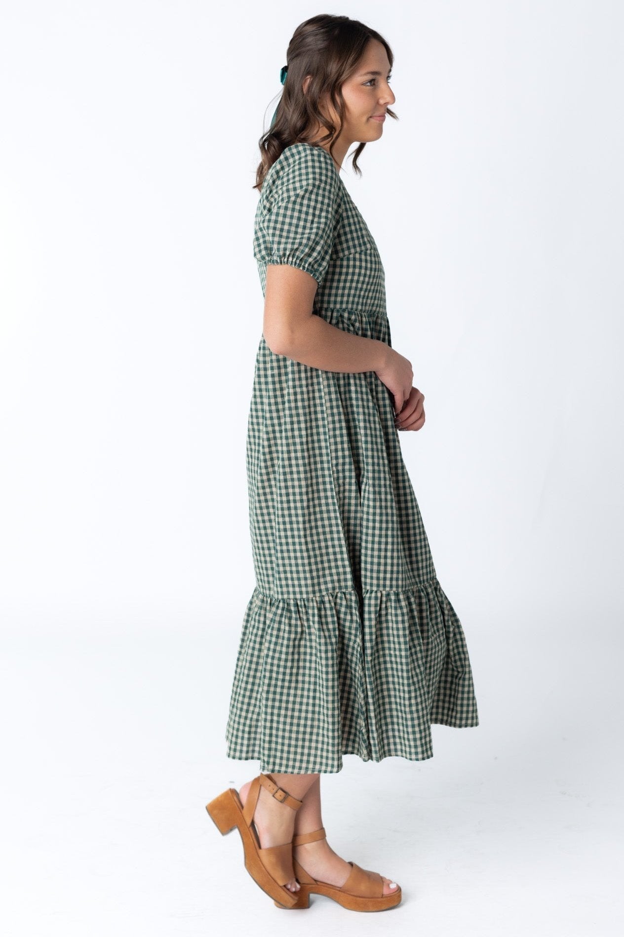 Brass & Roe Gingham Square Neck Dress - Fall WOMEN'S DRESS brass & roe 