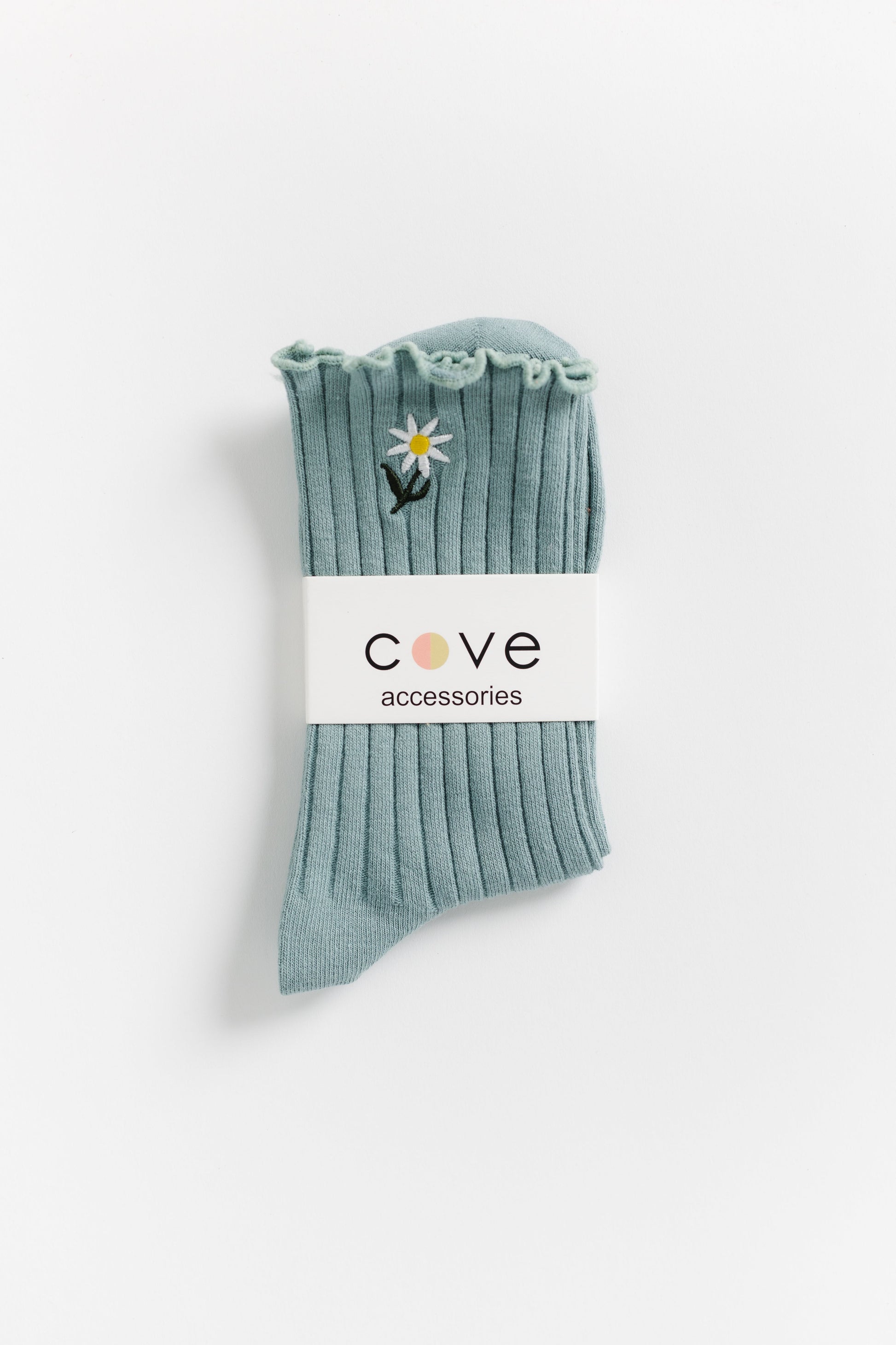 In The Valley Embroidered Sock WOMEN'S SOCKS Cove Accessories Seafoam OS 