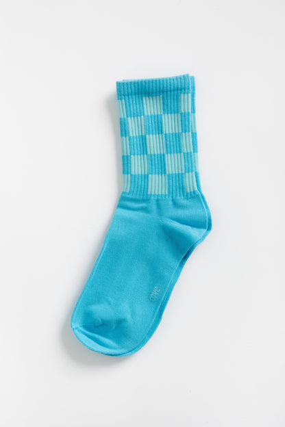 Cove Checker Retro Socks WOMEN'S SOCKS Cove Accessories Blue/Blue OS 