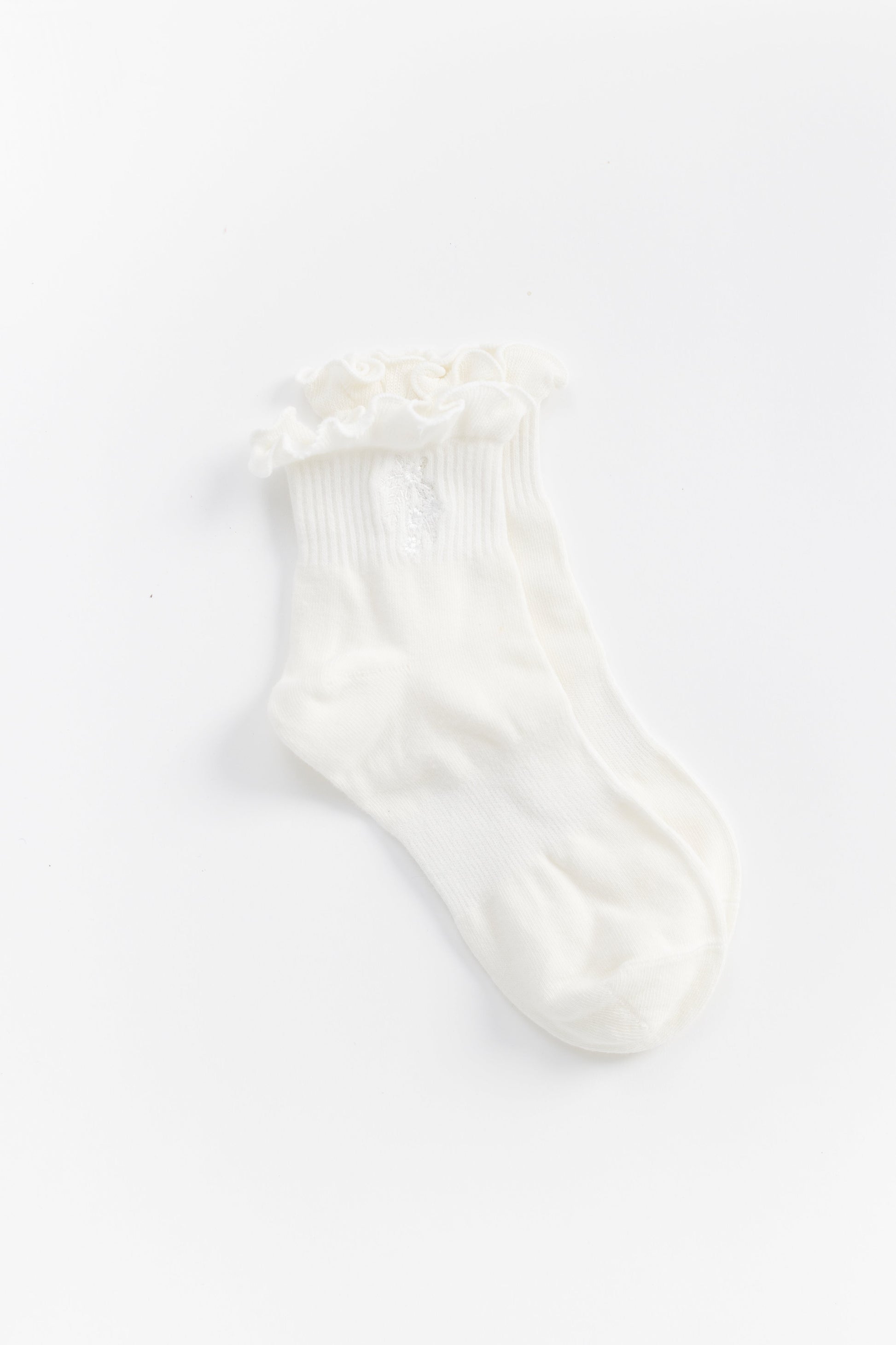 Field of Flowers Embroidered Ruffle Sock WOMEN'S SOCKS Cove Accessories 