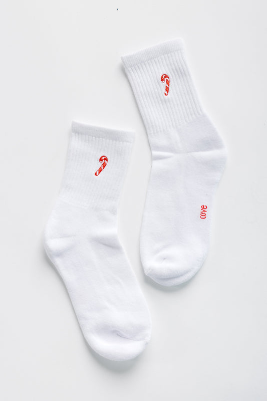 Cove Candy Cane Lane Socks WOMEN'S SOCKS Cove Accessories White OS 