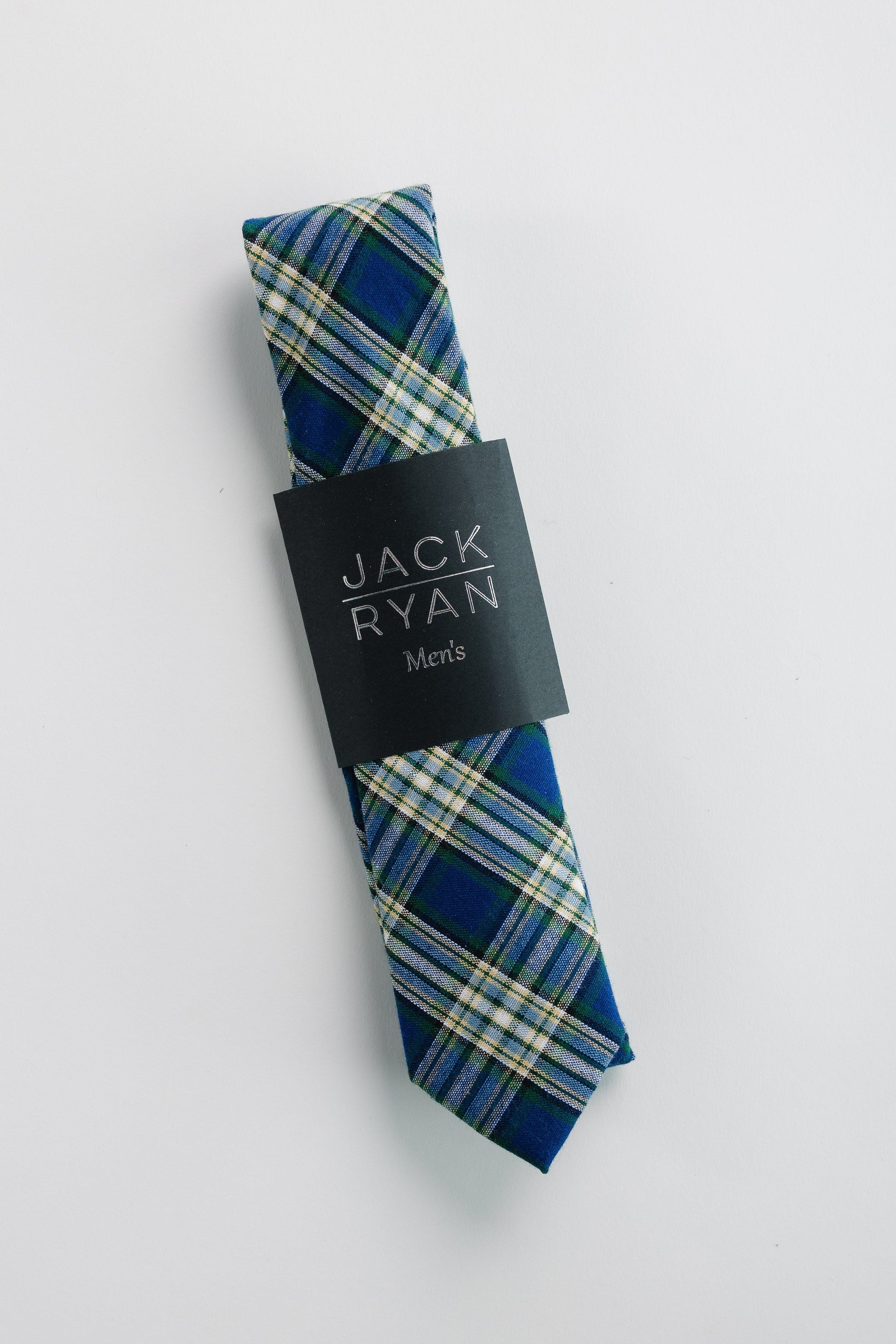 Jack Ryan Summer Ties MEN'S TIE JACK RYAN Blue/Green Plaid Men's - 58" x 2.5" 