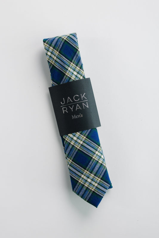 Jack Ryan Summer Ties MEN'S TIE JACK RYAN Blue/Green Plaid Men's - 58" x 2.5" 