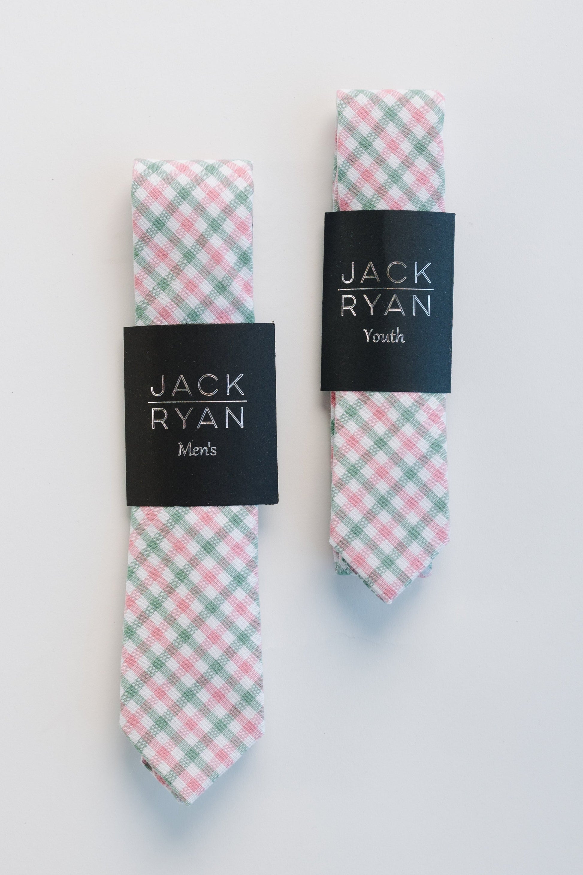 Jack Ryan Spring Ties MEN'S TIE JACK RYAN Green/Pink Check Men's - 58" x 2.5" 