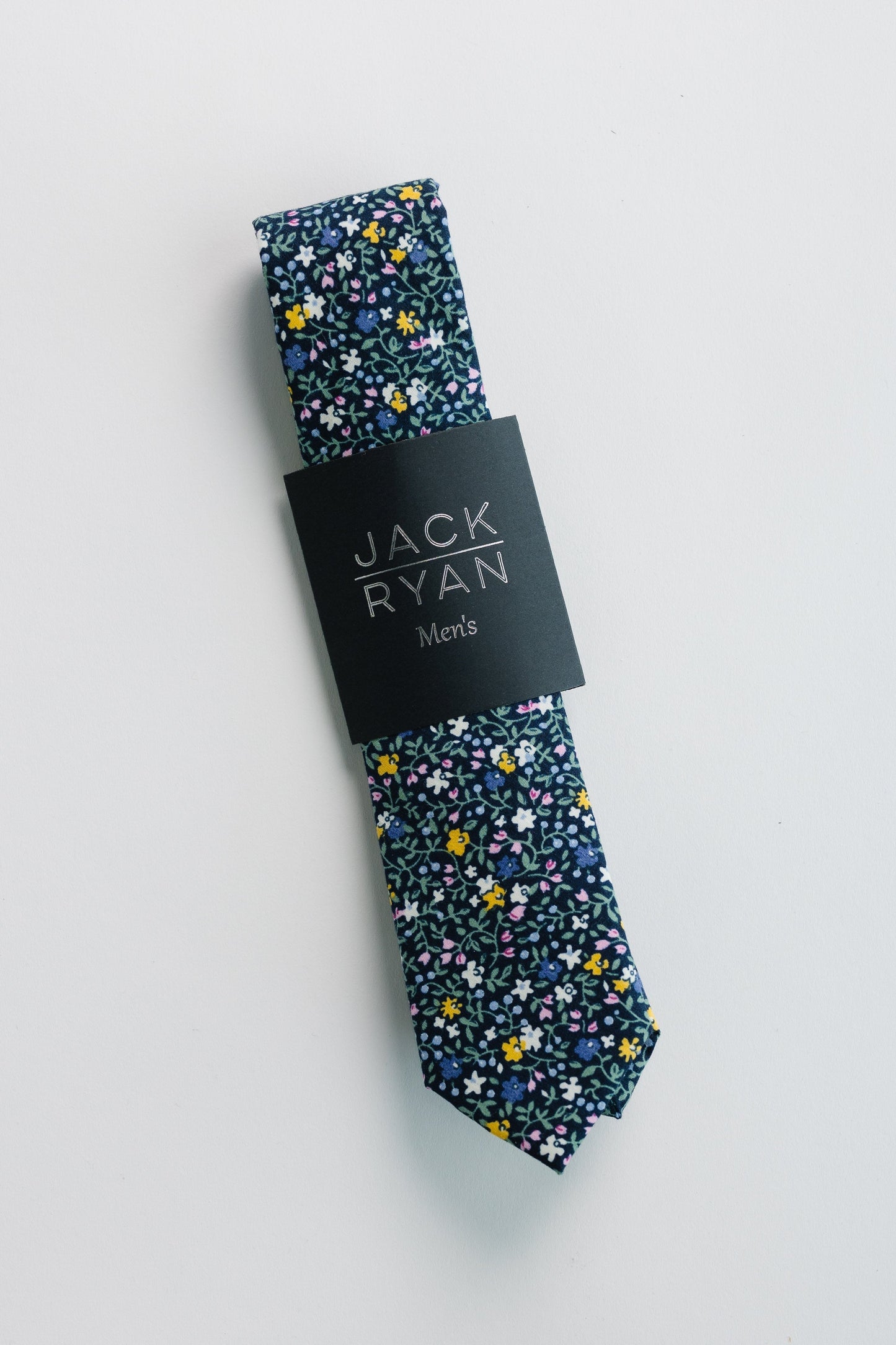 Jack Ryan Summer Ties MEN'S TIE JACK RYAN Black Floral Men's - 58" x 2.5" 