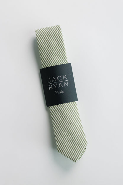 Jack Ryan Summer Ties MEN'S TIE JACK RYAN Green Skinny Stripe Men's - 58" x 2.5" 