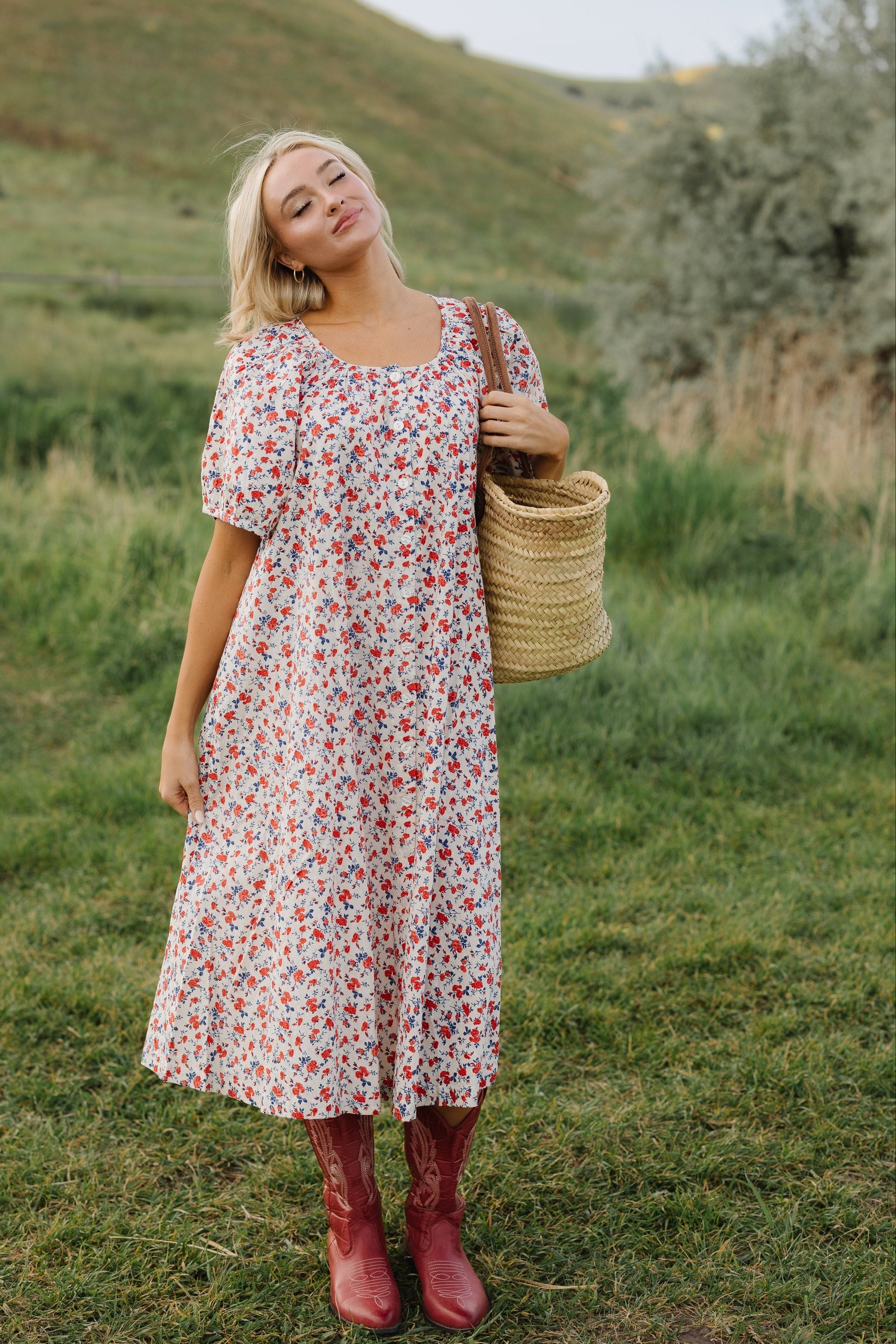 Citrus The Talia Dress WOMEN'S DRESS Citrus Red Floral Print XS 