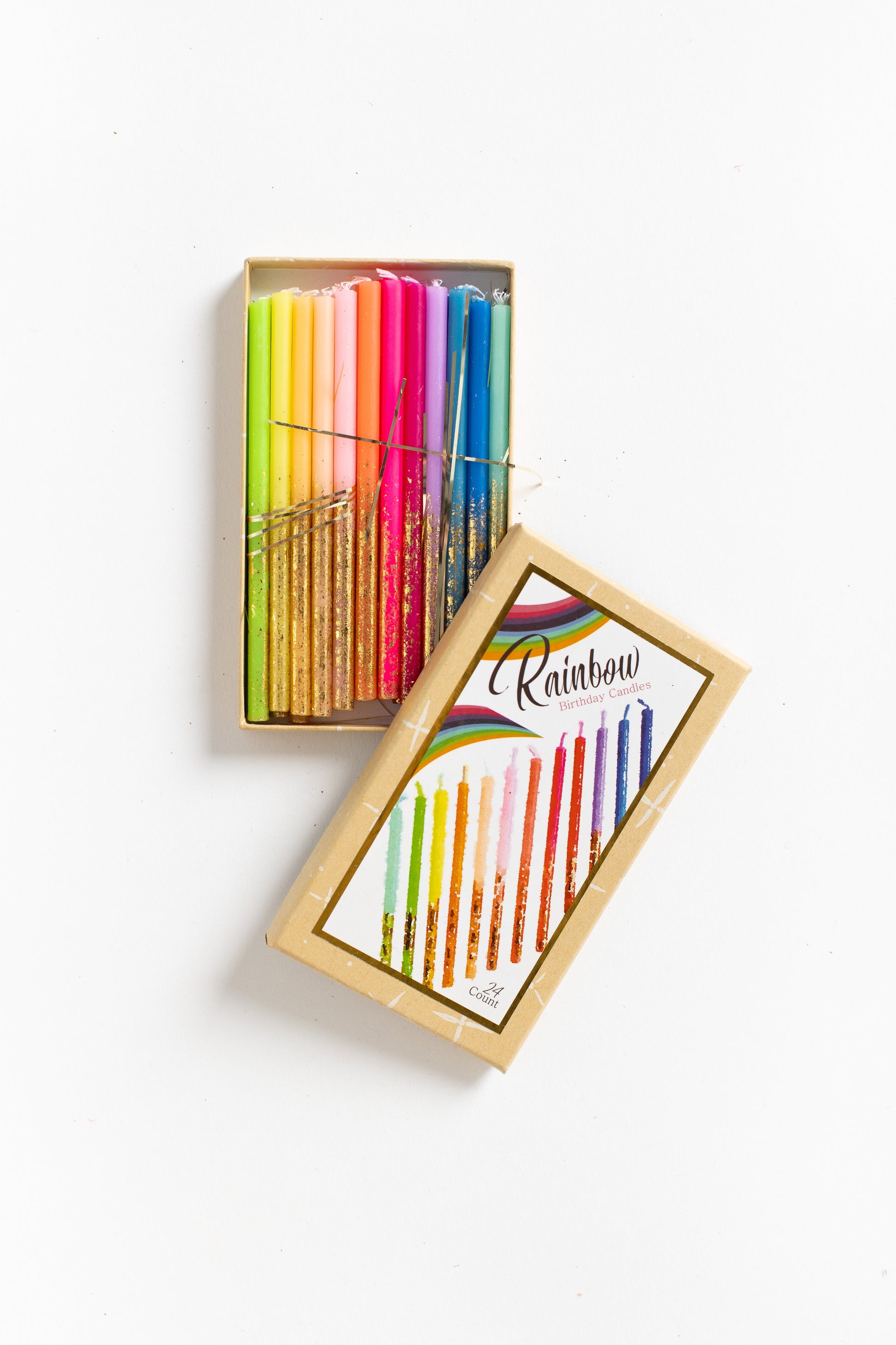 Rainbow Birthday Candle HOME ACCESSORIES One Hundred 80 Degrees Rainbow 4.5" 