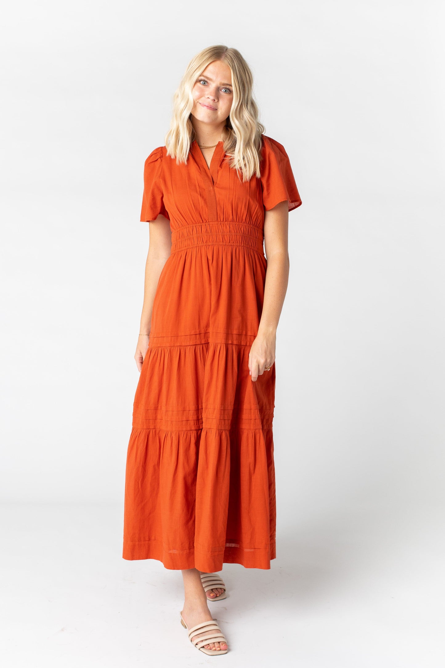 Citrus-Parkland Dress WOMEN'S DRESS Citrus Burnt Orange L 