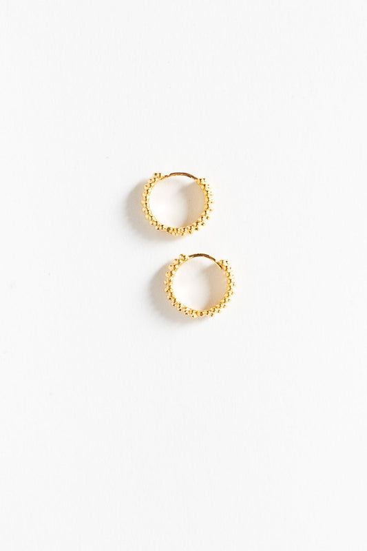 Beaded Gold Hoop Earring WOMEN'S EARINGS Cove Gold Plated OS 