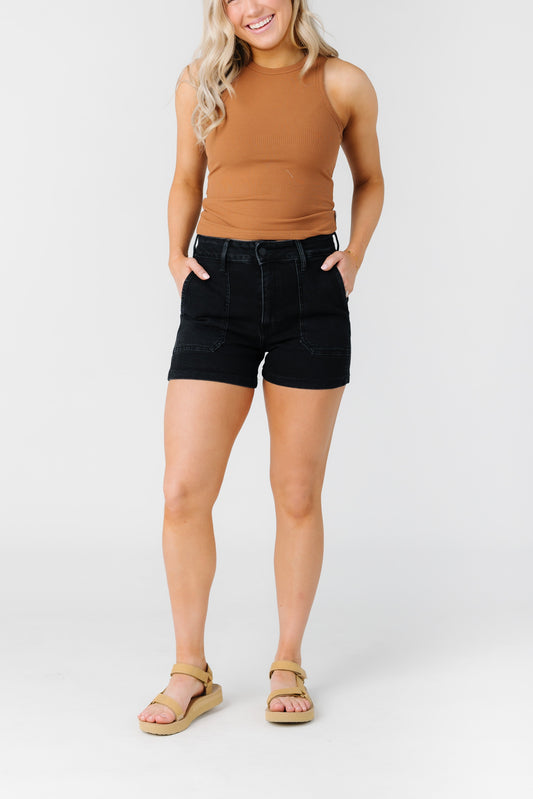 Cargo Shorts WOMEN'S SHORTS Just Panmaco Inc. Washed Black L 