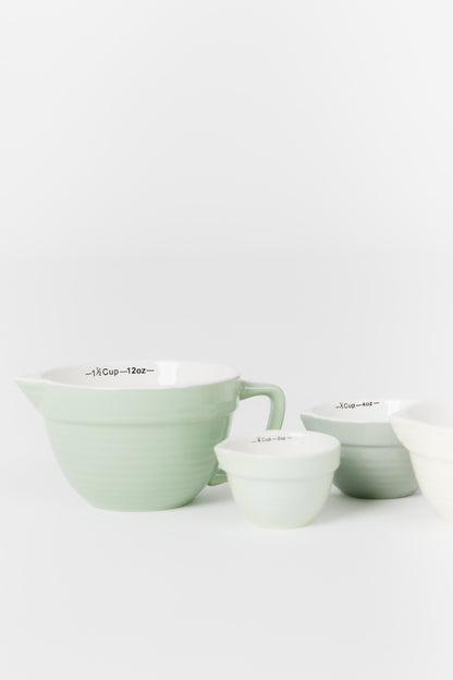Stoneware Measuring Cups HOME GOODS Creative Co-Op Pastels Set of 4 