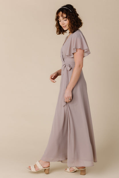 Women Brass & Roe Naples Flutter Sleeve Wrap Maxi