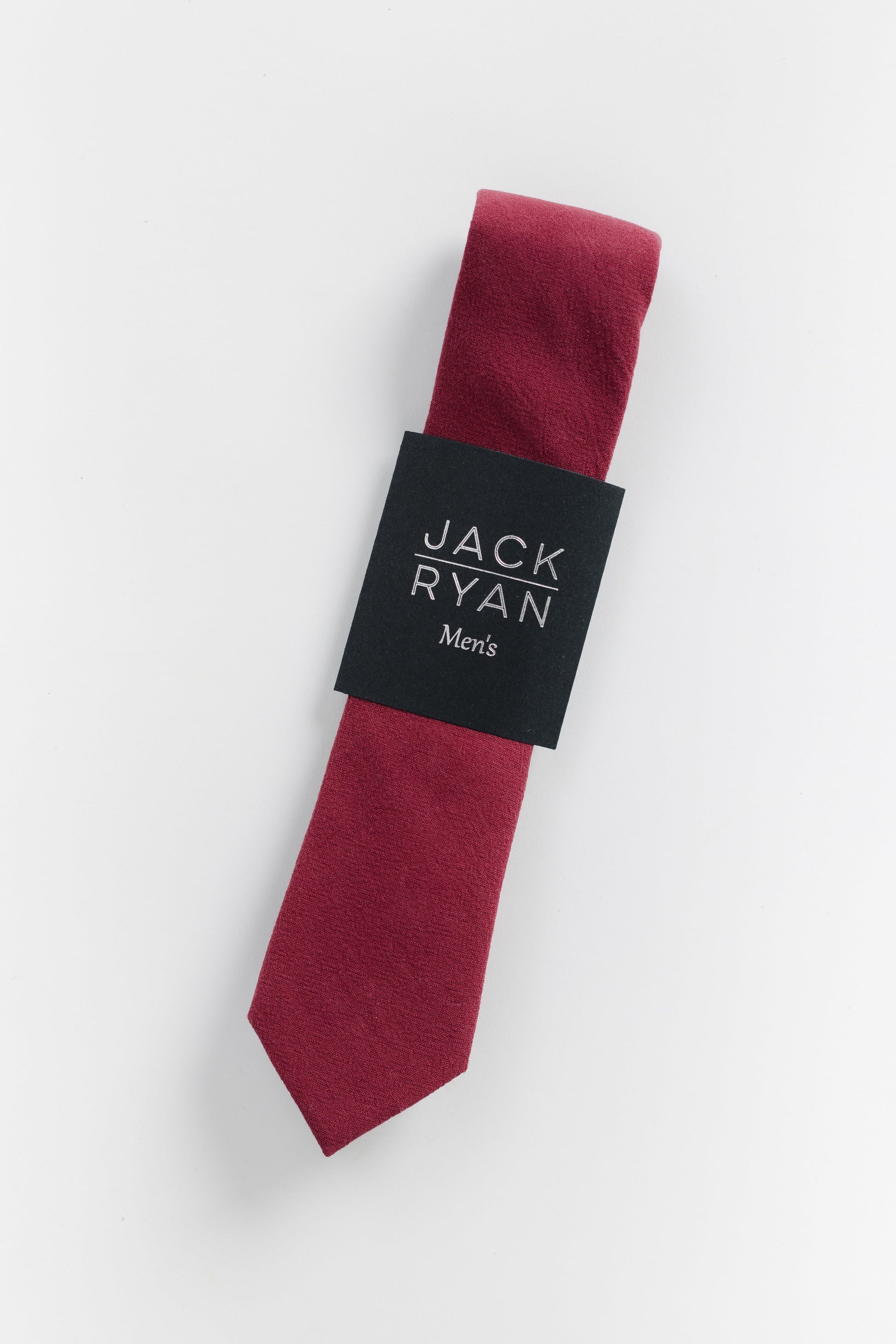 Jack Ryan Solid Collection MEN'S TIE JACK RYAN Wine 58"L x 2.25"W 