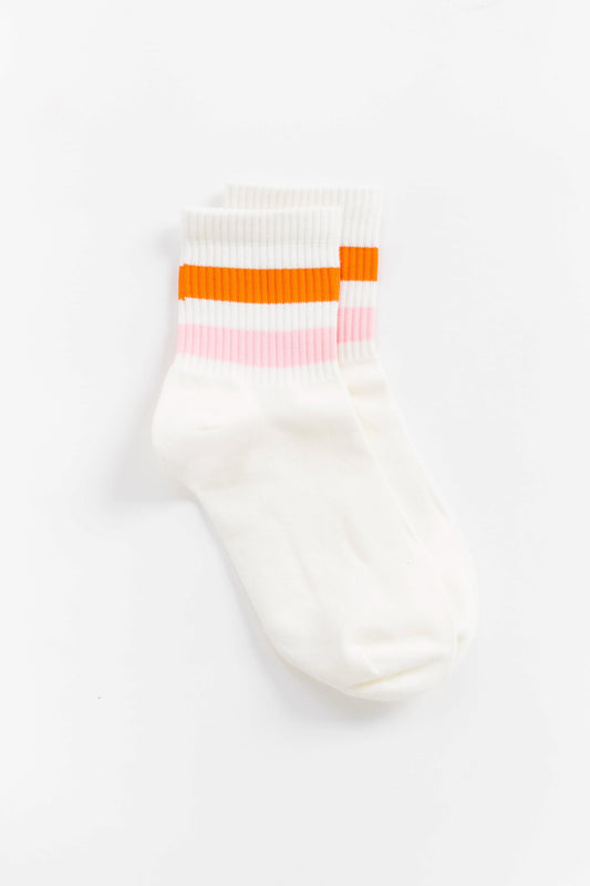 Cove Rave Quarter Socks Pink/Orange OS WOMEN'S SOCKS Cove Accessories 