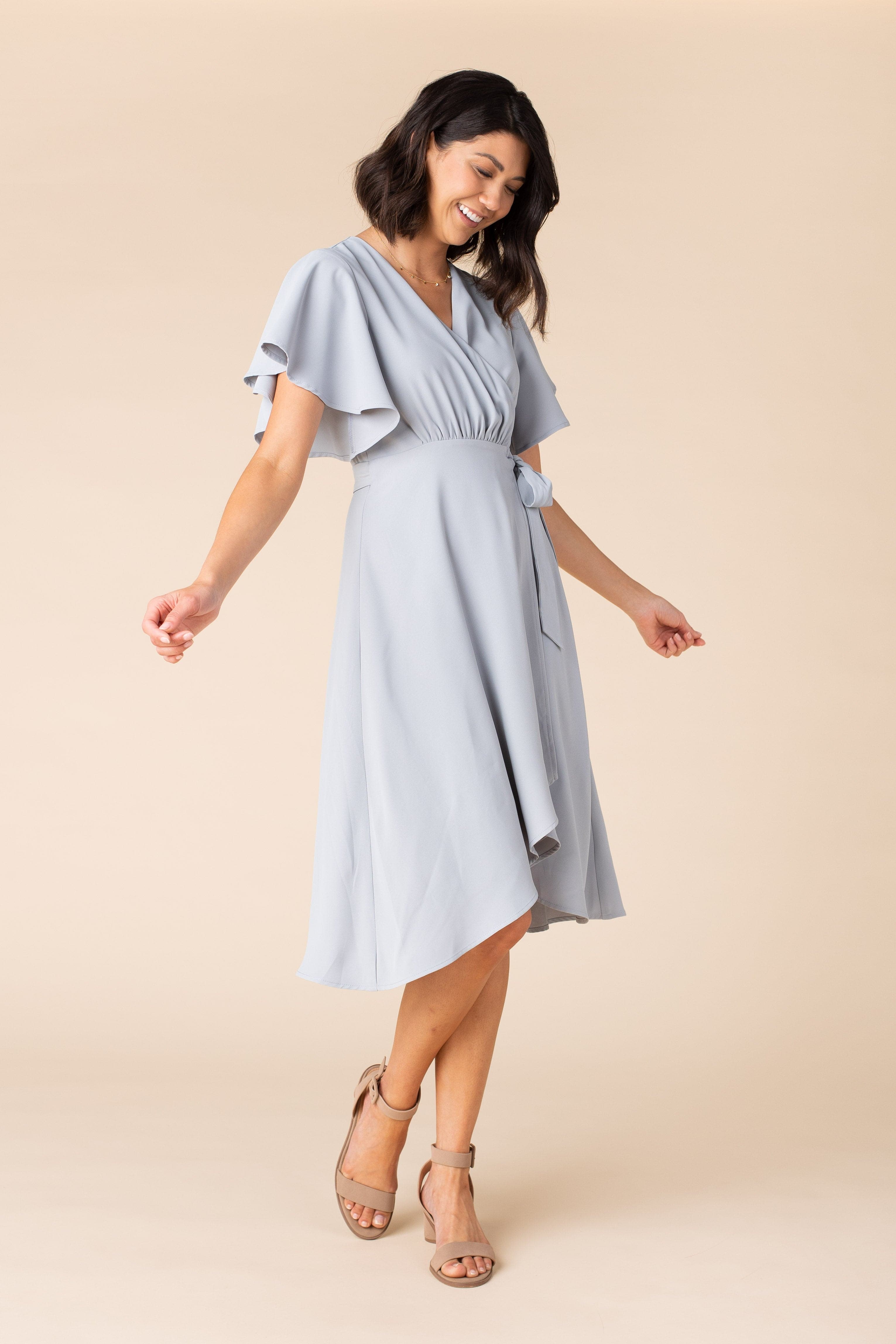 Daphne Tulip Wrap Dress - Dusty Blue – Called to Surf