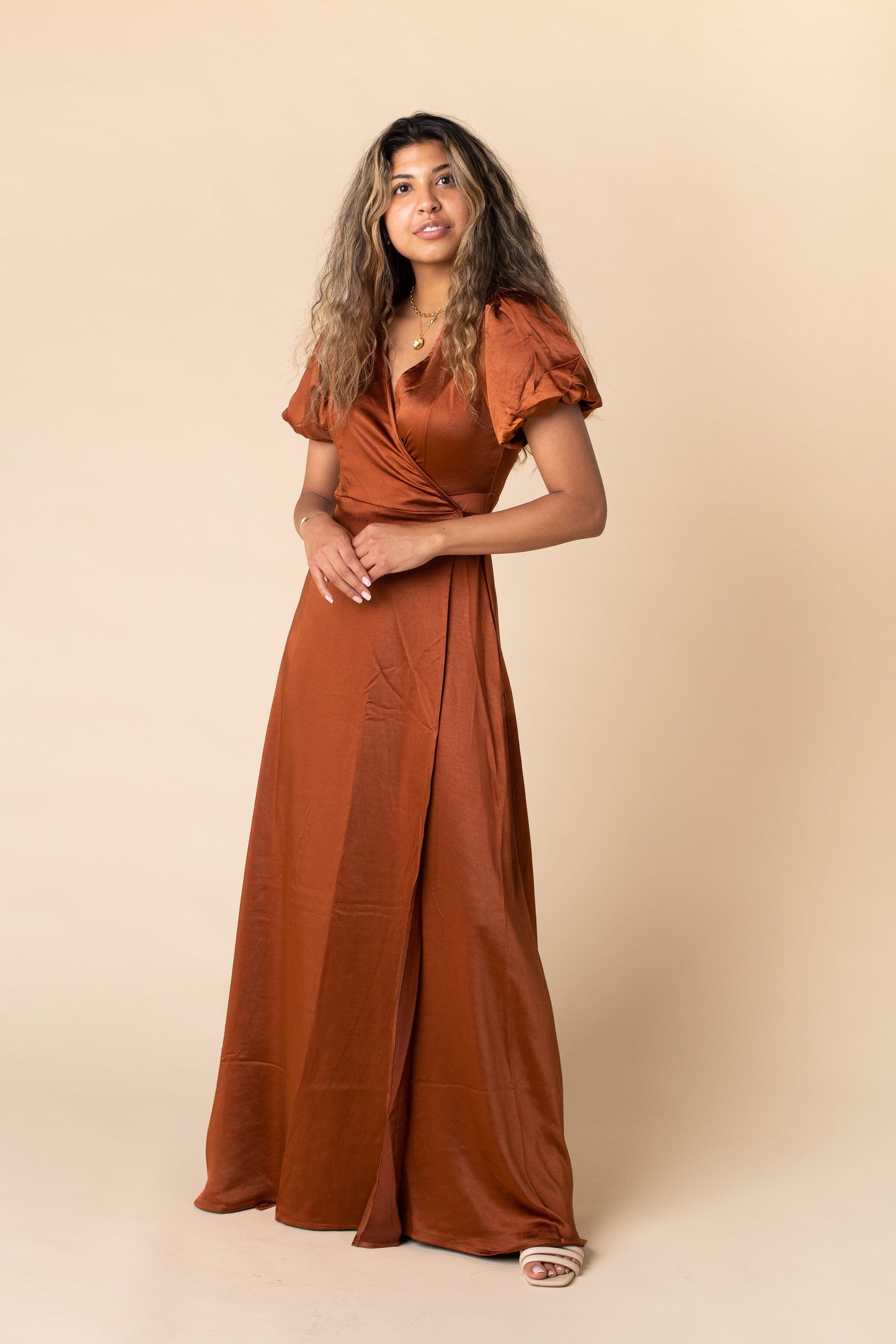 Ava Satin Dress-Rust WOMEN'S DRESS Arbor Rust L 