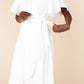 Daphne Tulip Wrap Dress - White Bridesmaid Dress Arbor 