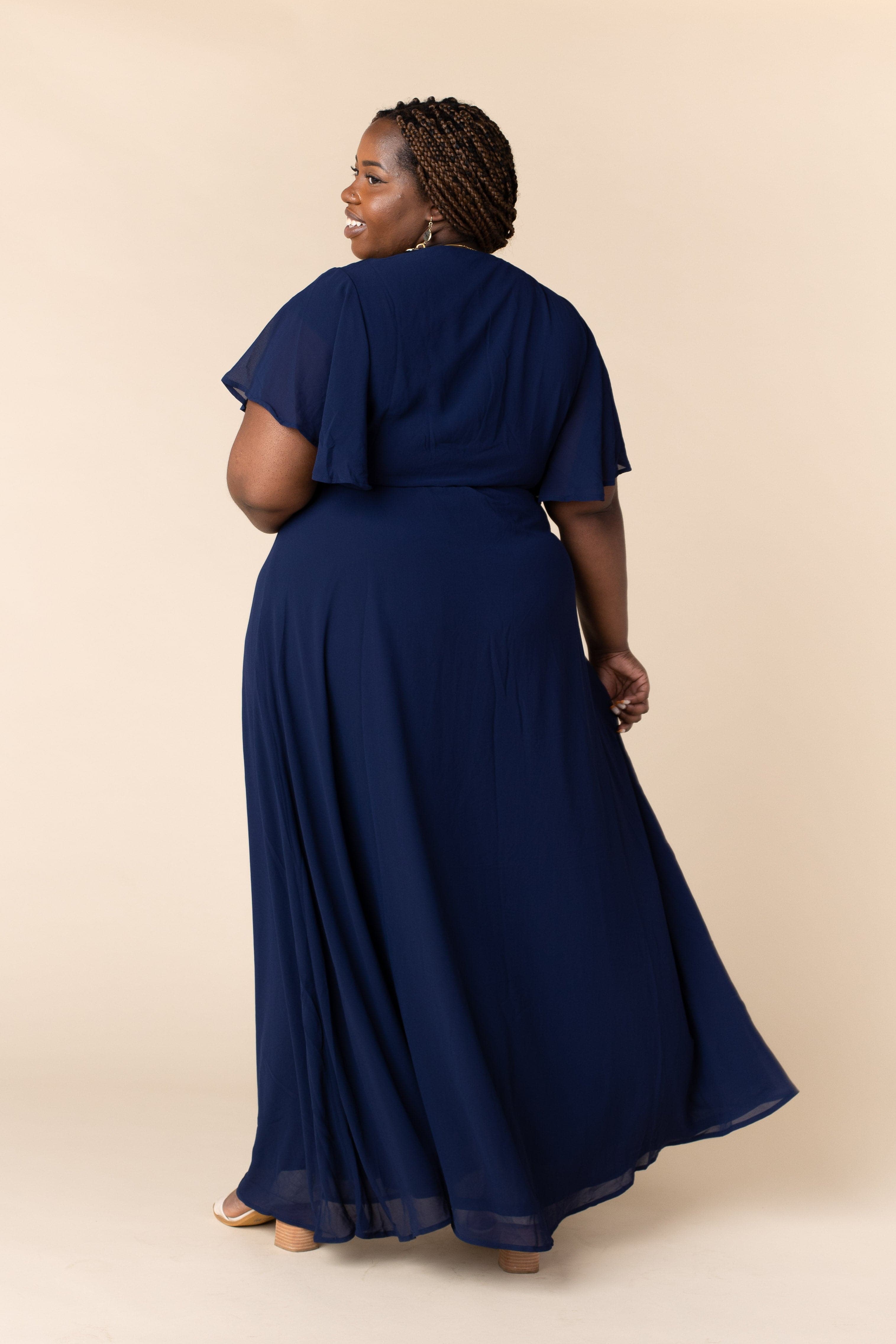 Naples Flutter Sleeve Wrap Maxi - Navy – Called to Surf