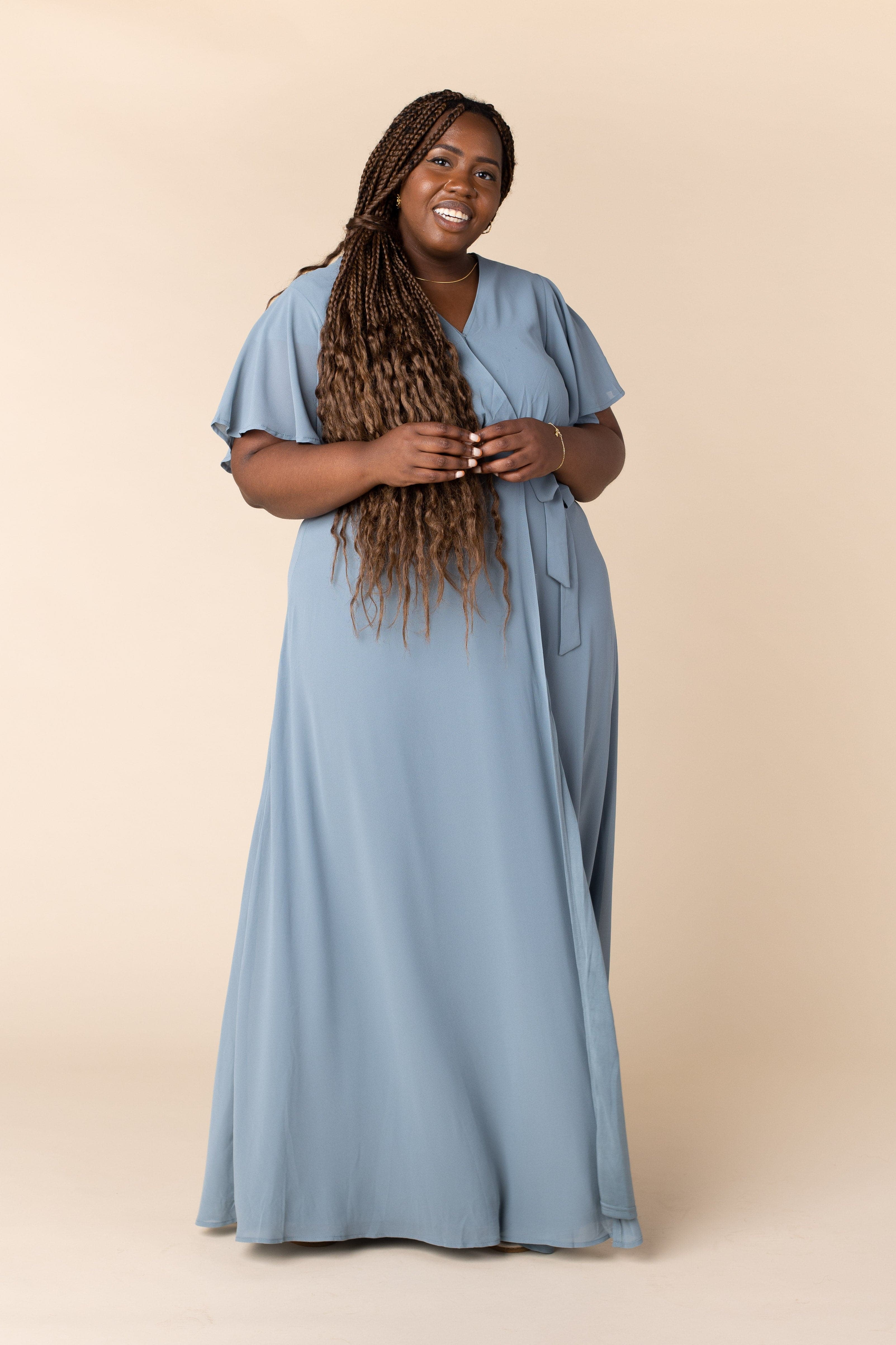 Dusty blue cheap maxi dress casual