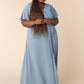 Naples Flutter Sleeve Wrap Maxi - Dusty Blue Bridesmaid Dress Arbor Dusty Blue XXL 