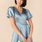 Ava Satin Dress - Blue Bridesmaid Dress Arbor 