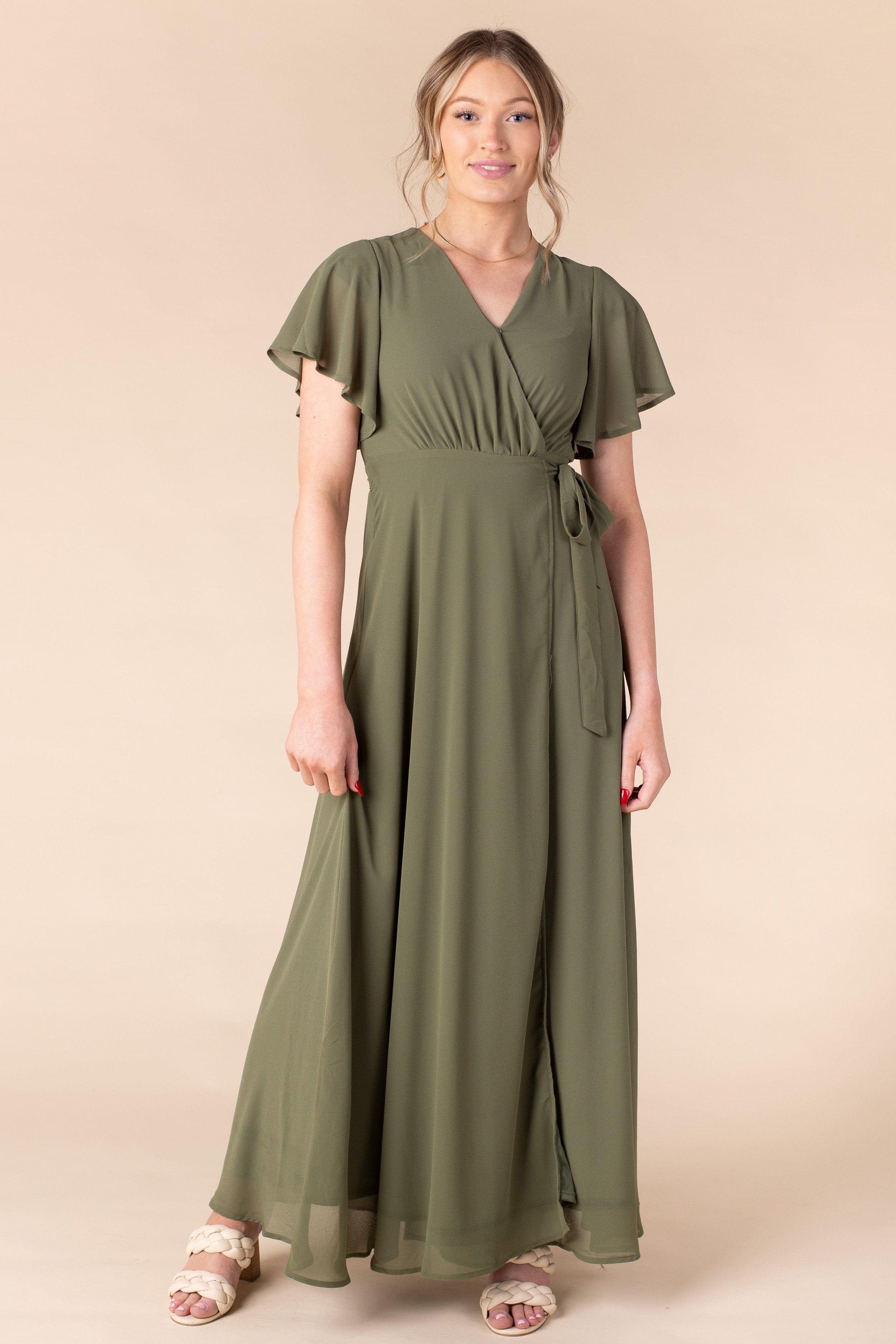 Moss green hotsell maxi dress