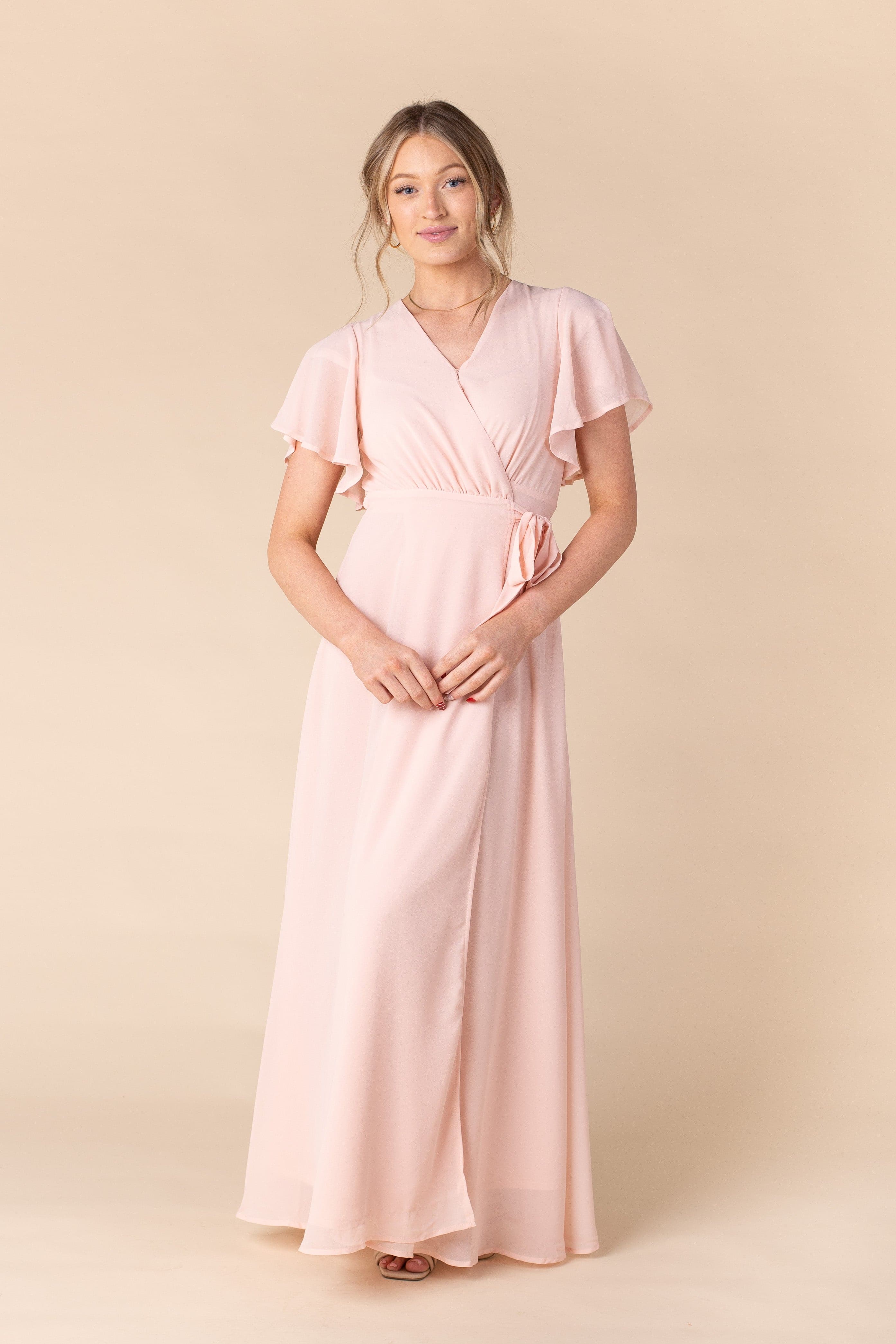 Noelle flutter hotsell sleeve wrap dress