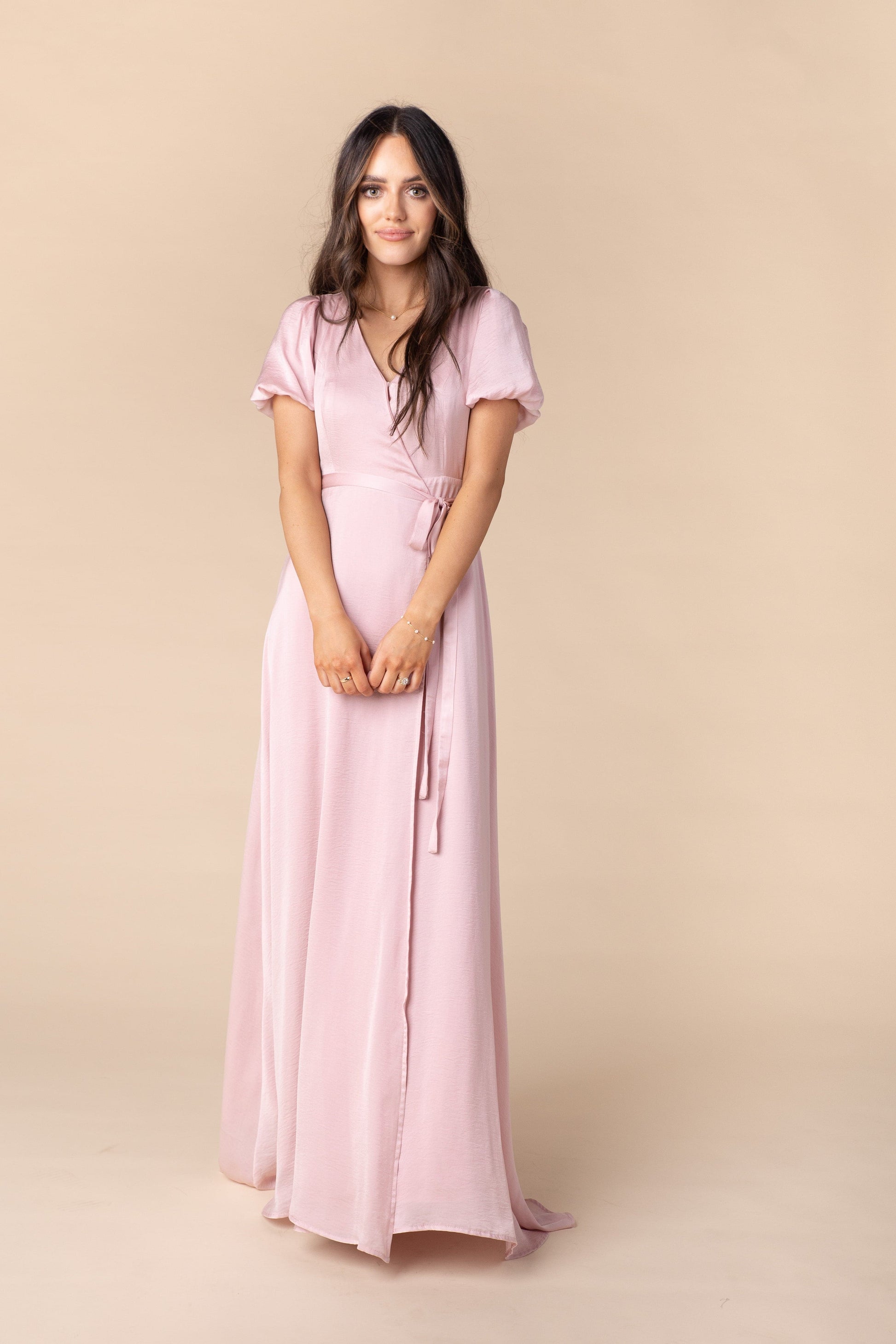 Mila Satin Dress - Dusty Pink Bridesmaid Dress Arbor 