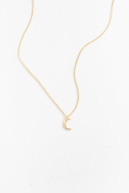 Dainty Moon Necklace WOMEN'S NECKLACE Cove Gold Plated 16" 