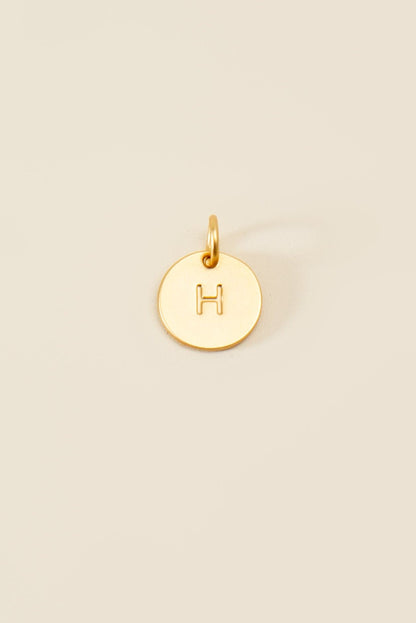 Medium Letter Disk Pendant WOMEN'S JEWELRY Cove Matte Gold H 