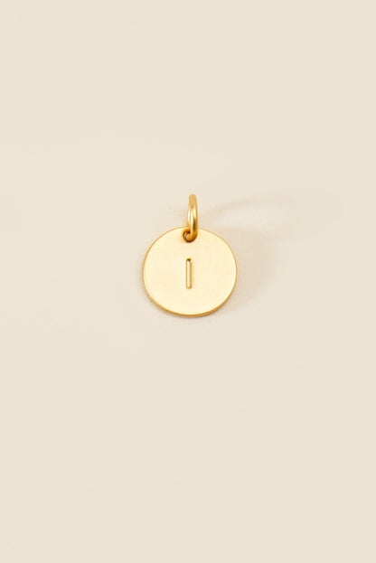 Medium Letter Disk Pendant WOMEN'S JEWELRY Cove Matte Gold I 