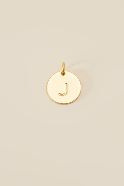 Large Letter Disk Pendant WOMEN'S JEWELRY Cove Matte Gold J 