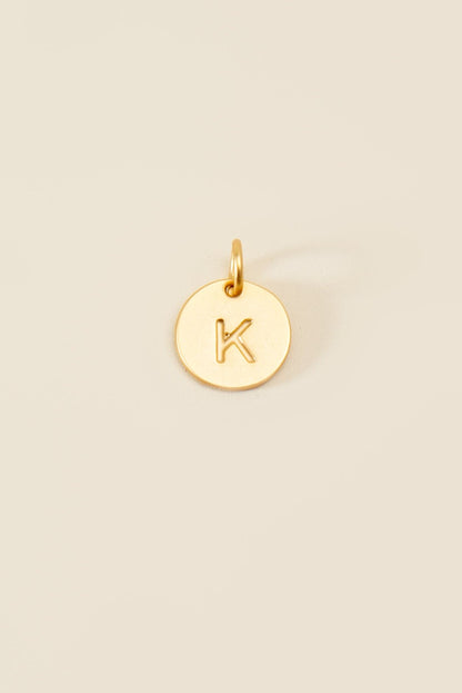 Medium Letter Disk Pendant WOMEN'S JEWELRY Cove Matte Gold K 