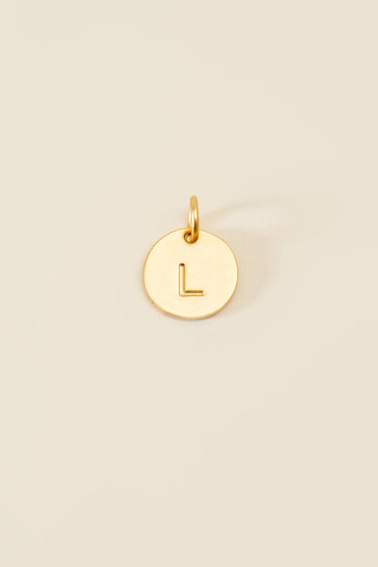 Medium Letter Disk Pendant WOMEN'S JEWELRY Cove Matte Gold L 