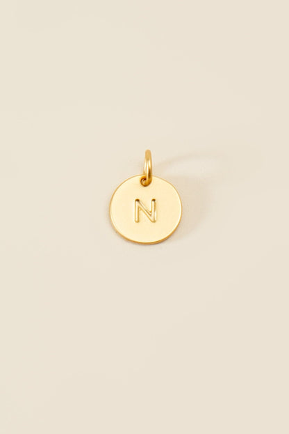 Medium Letter Disk Pendant WOMEN'S JEWELRY Cove Matte Gold N 