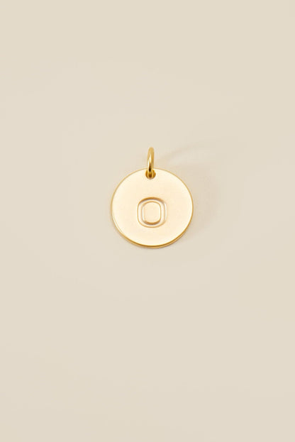 Large Letter Disk Pendant WOMEN'S JEWELRY Cove Matte Gold O 